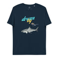camiseta azul tiburón blanco