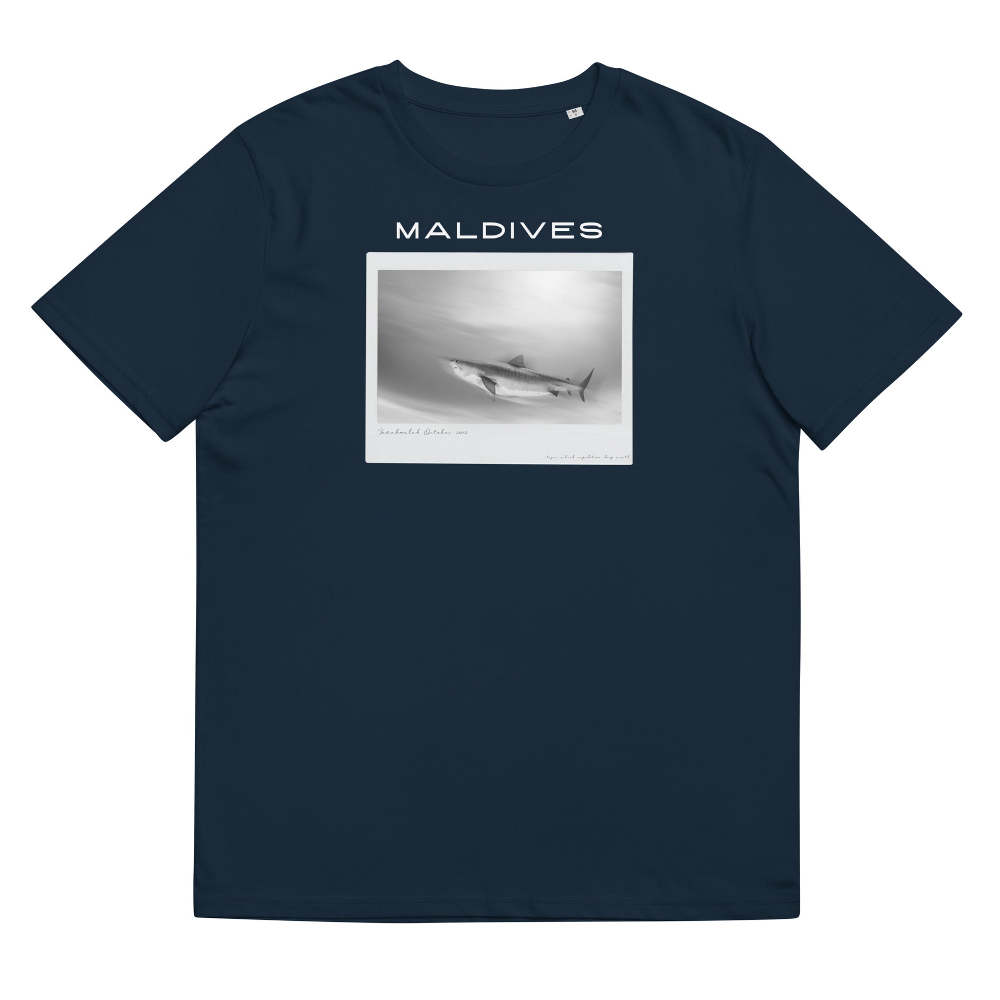 camiseta tiburón tigre maldivas algodón orgánico