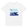 camiseta blanca nadar con orcas