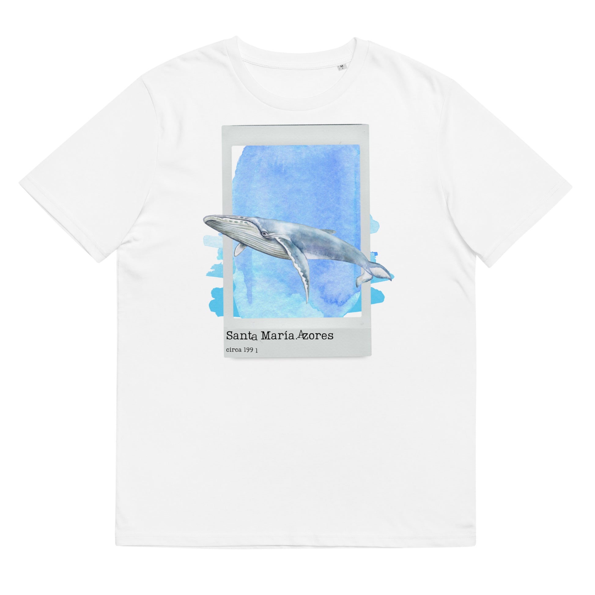 camiseta ballena azul blanca