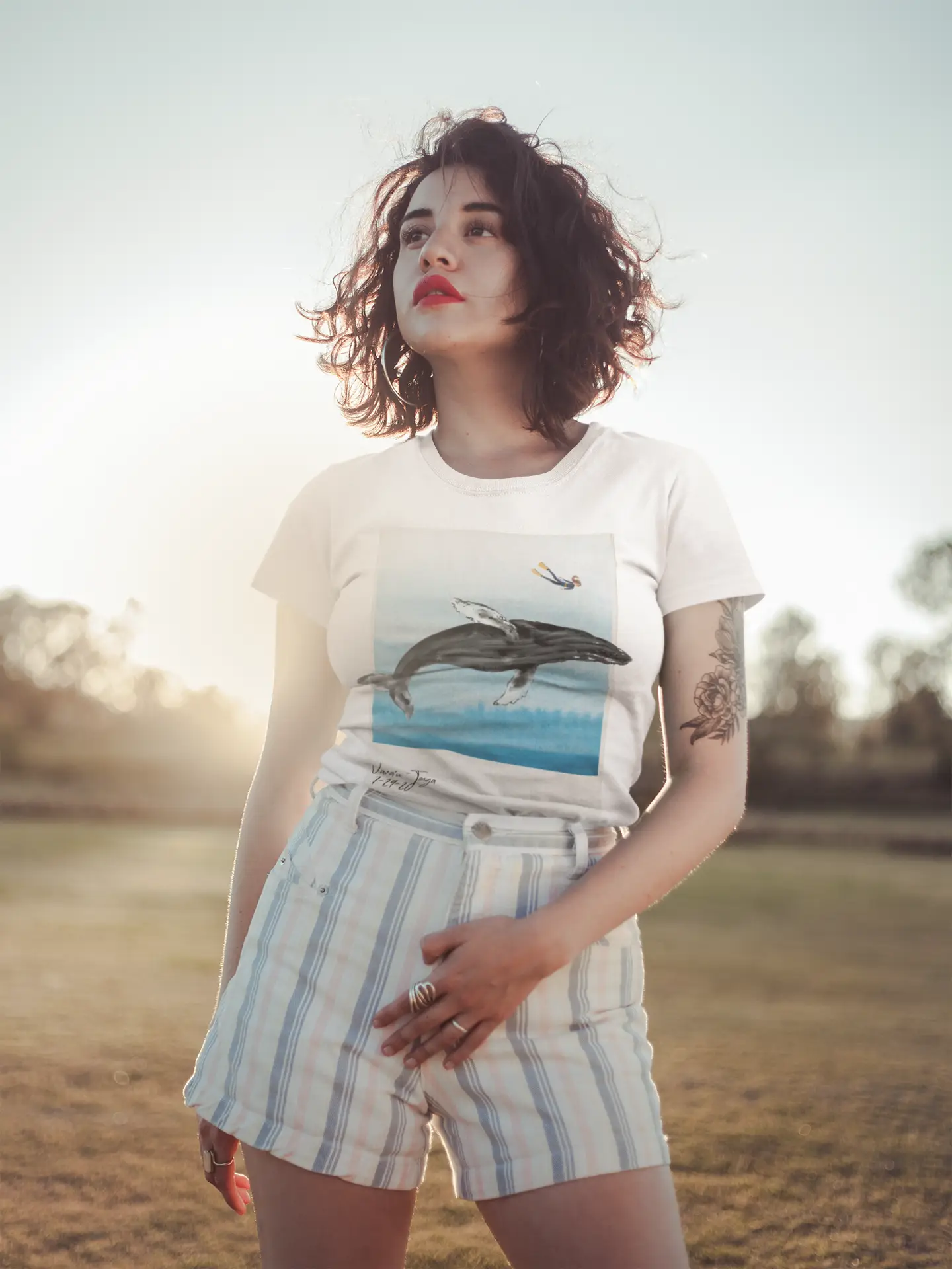 humpback whale t-shirt woman